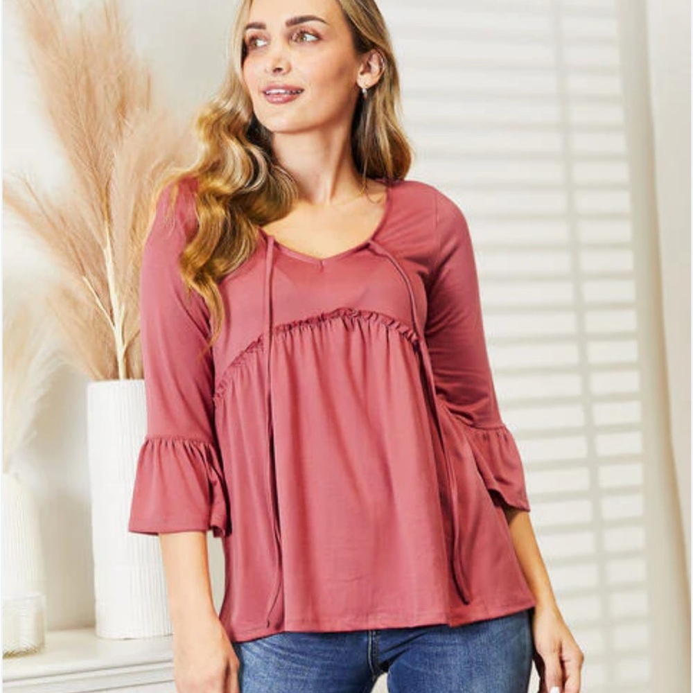 Ninexis Dusty Pink Babydoll Blouse